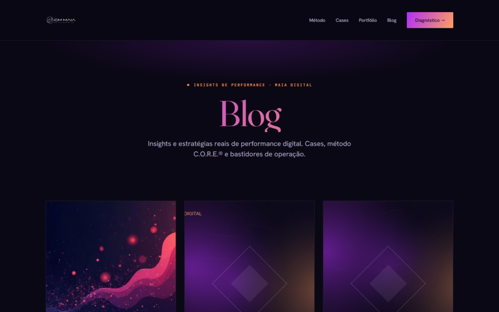 Blog Maia · Insights de performance