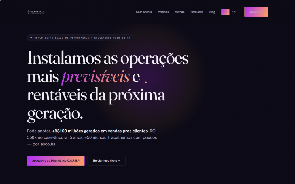 Site institucional Maia · Home master
